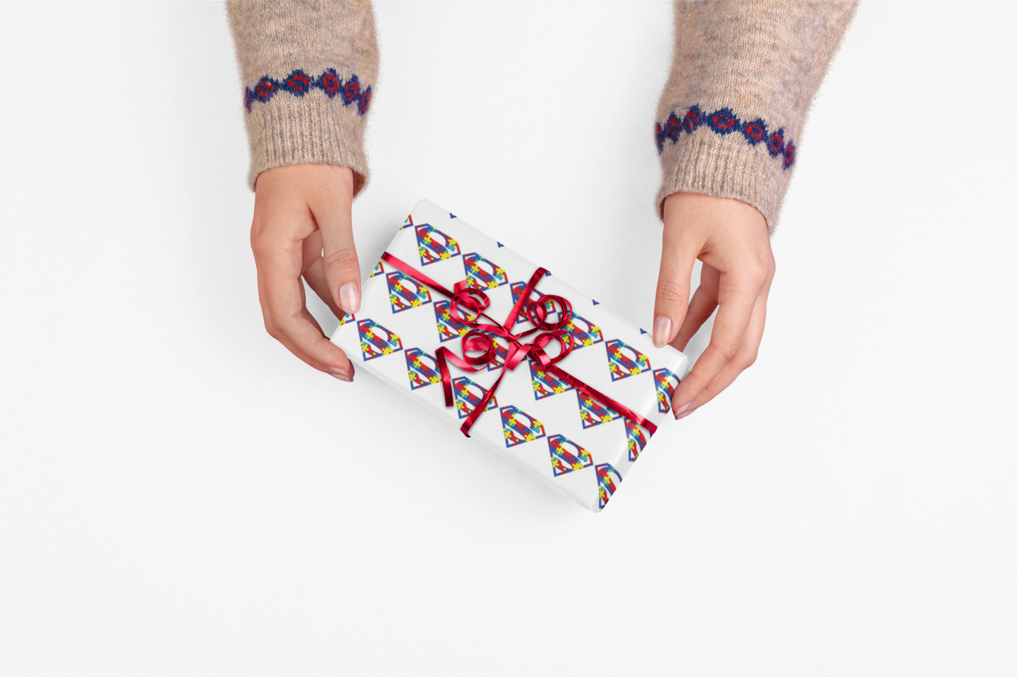 Superhero Puzzle Gift Wrap Papers