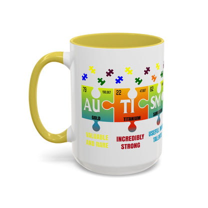 Colorful Puzzle Piece Mug - Unique Chemistry Inspired Design - Perfect Gift for Autistic Science Lovers