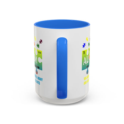 Colorful Puzzle Piece Mug - Unique Chemistry Inspired Design - Perfect Gift for Autistic Science Lovers