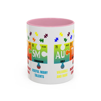 Colorful Puzzle Piece Mug - Unique Chemistry Inspired Design - Perfect Gift for Autistic Science Lovers
