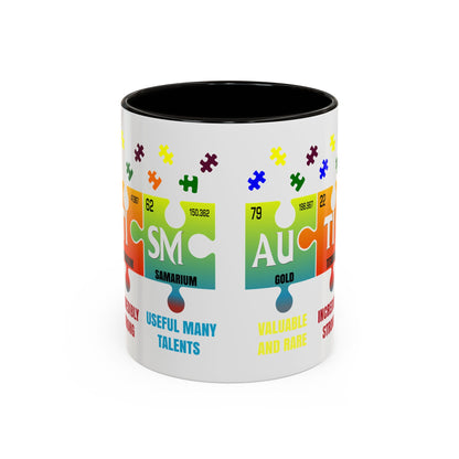Colorful Puzzle Piece Mug - Unique Chemistry Inspired Design - Perfect Gift for Autistic Science Lovers
