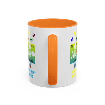 Colorful Puzzle Piece Mug - Unique Chemistry Inspired Design - Perfect Gift for Autistic Science Lovers