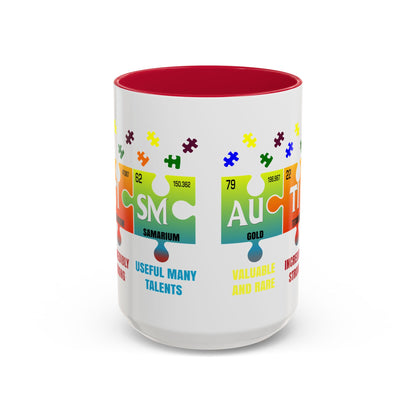 Colorful Puzzle Piece Mug - Unique Chemistry Inspired Design - Perfect Gift for Autistic Science Lovers