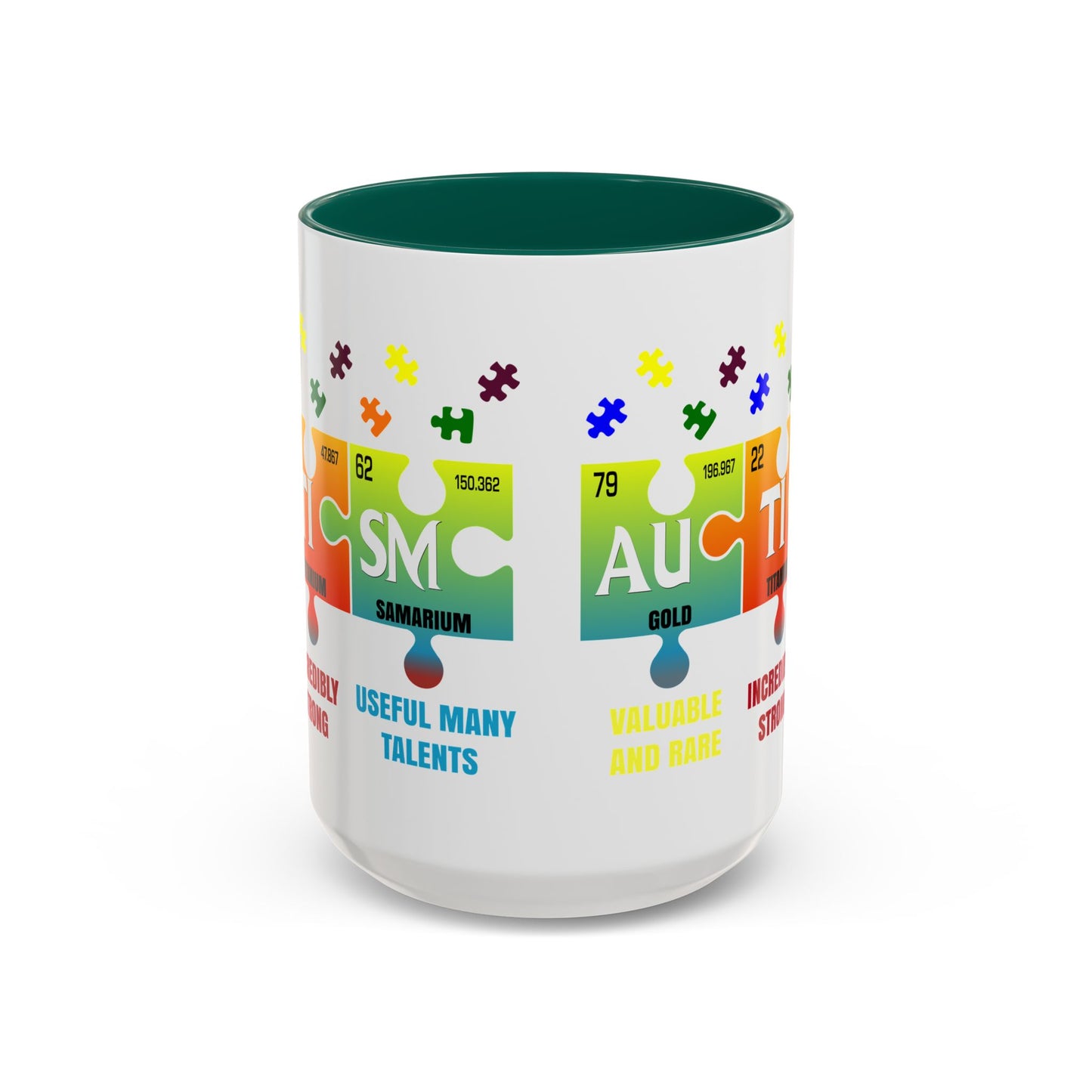 Colorful Puzzle Piece Mug - Unique Chemistry Inspired Design - Perfect Gift for Autistic Science Lovers