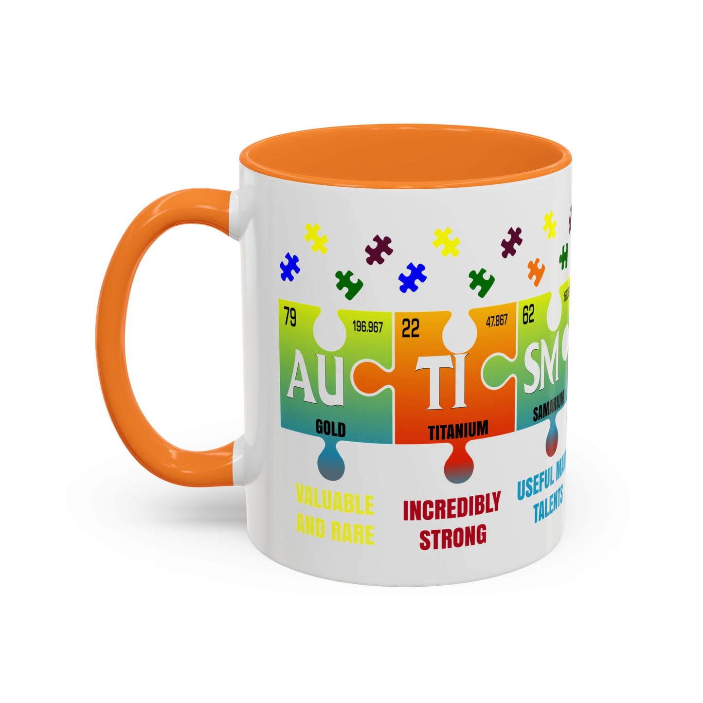 Colorful Puzzle Piece Mug - Unique Chemistry Inspired Design - Perfect Gift for Autistic Science Lovers