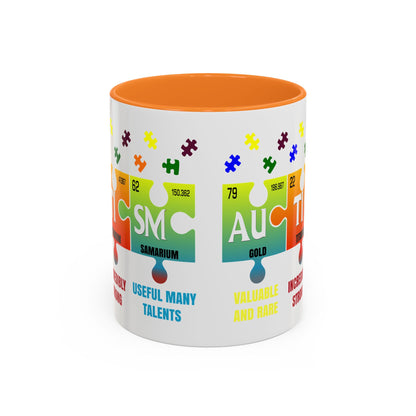 Colorful Puzzle Piece Mug - Unique Chemistry Inspired Design - Perfect Gift for Autistic Science Lovers