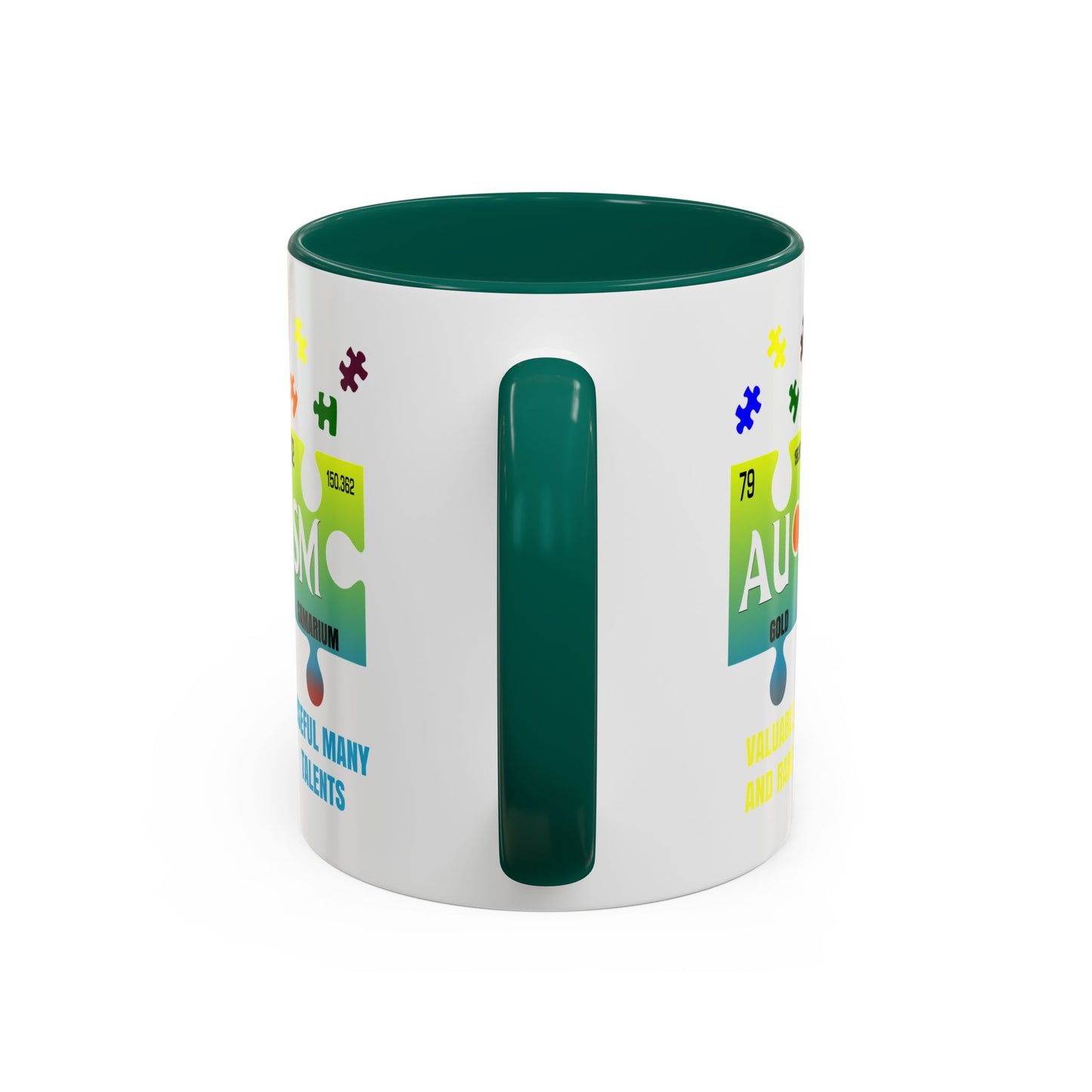 Colorful Puzzle Piece Mug - Unique Chemistry Inspired Design - Perfect Gift for Autistic Science Lovers