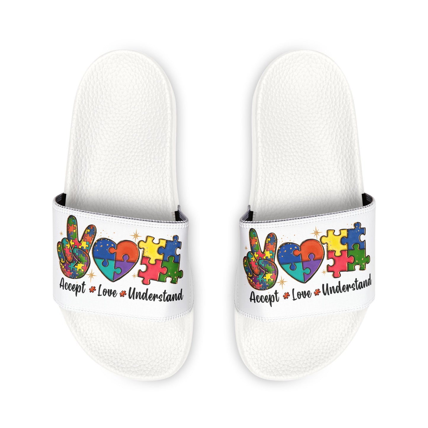 Colorful Puzzle Design Youth Sandals - Fun & Accepting Footwear