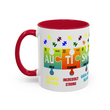 Colorful Puzzle Piece Mug - Unique Chemistry Inspired Design - Perfect Gift for Autistic Science Lovers