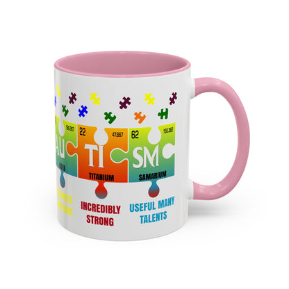 Colorful Puzzle Piece Mug - Unique Chemistry Inspired Design - Perfect Gift for Autistic Science Lovers