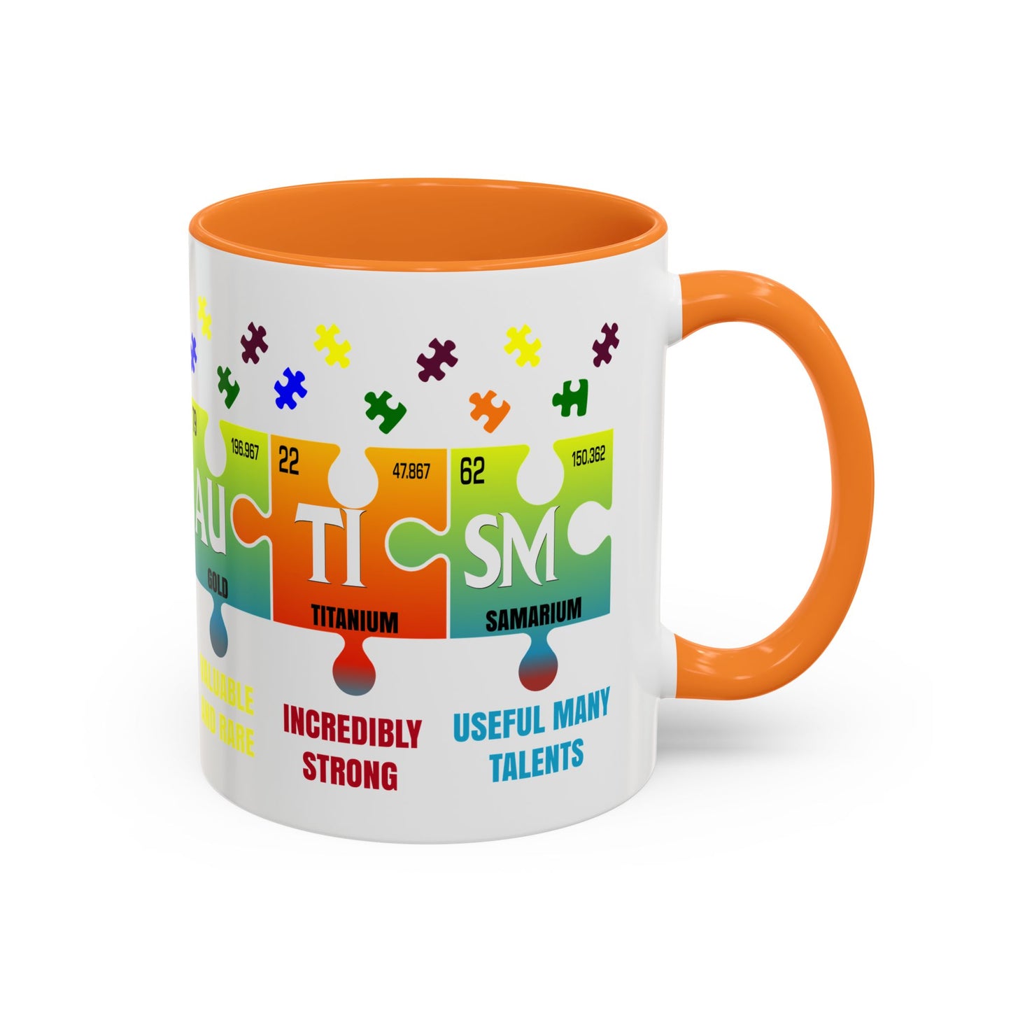 Colorful Puzzle Piece Mug - Unique Chemistry Inspired Design - Perfect Gift for Autistic Science Lovers
