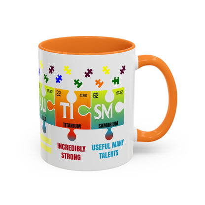 Colorful Puzzle Piece Mug - Unique Chemistry Inspired Design - Perfect Gift for Autistic Science Lovers