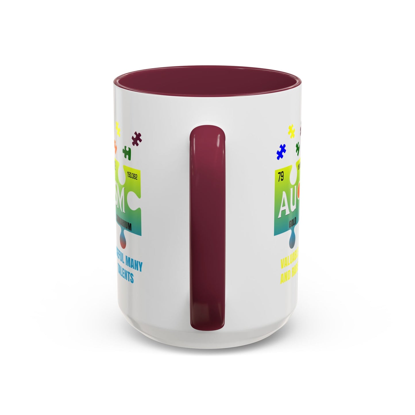 Colorful Puzzle Piece Mug - Unique Chemistry Inspired Design - Perfect Gift for Autistic Science Lovers