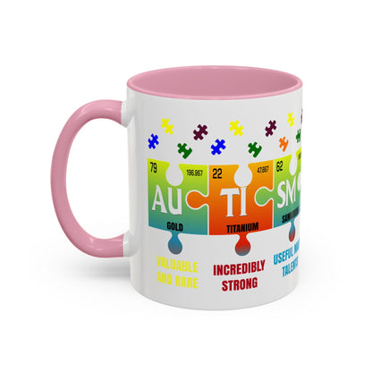 Colorful Puzzle Piece Mug - Unique Chemistry Inspired Design - Perfect Gift for Autistic Science Lovers
