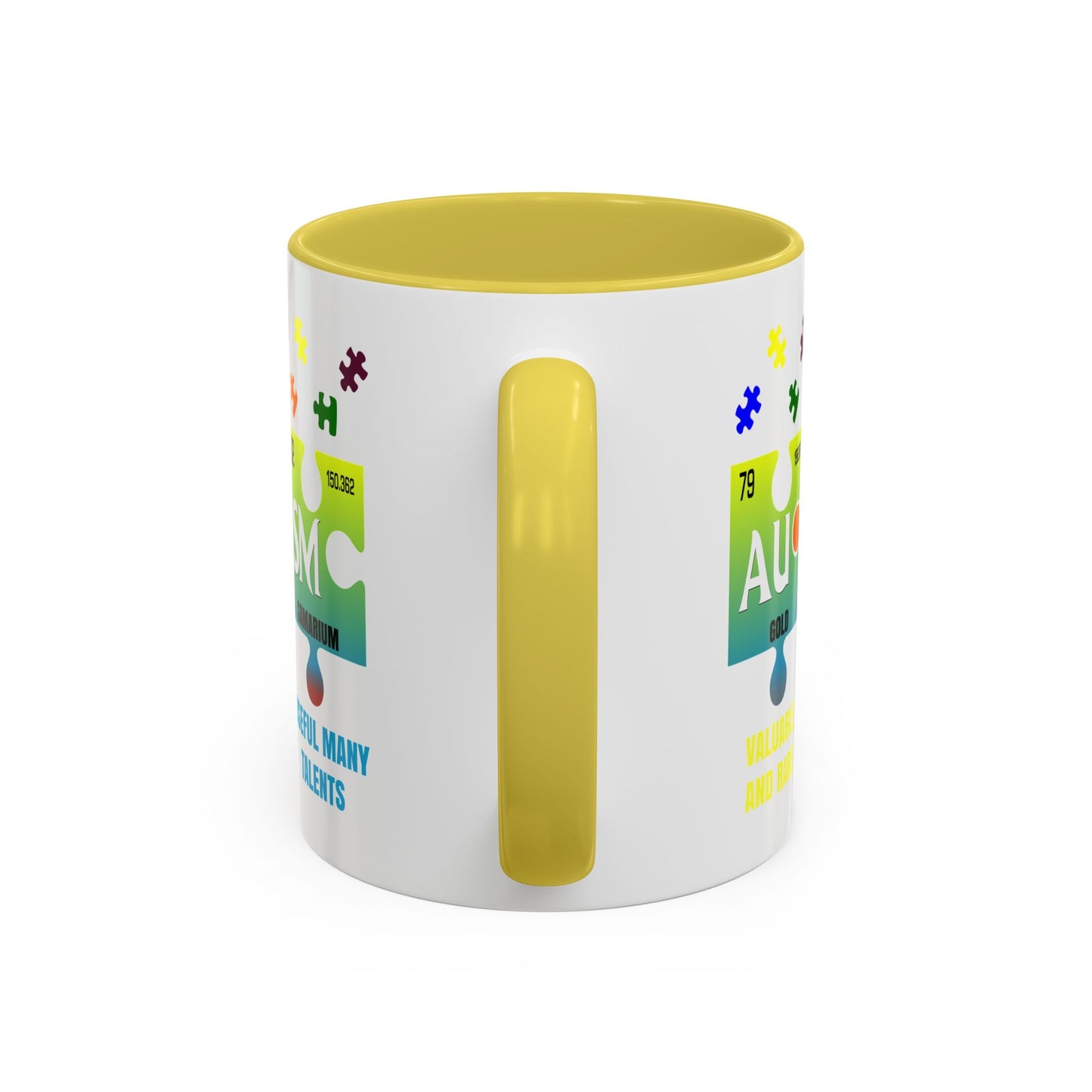 Colorful Puzzle Piece Mug - Unique Chemistry Inspired Design - Perfect Gift for Autistic Science Lovers