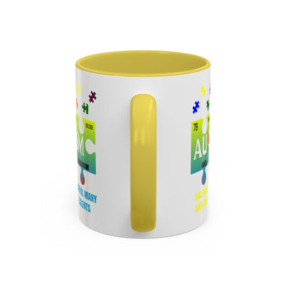 Colorful Puzzle Piece Mug - Unique Chemistry Inspired Design - Perfect Gift for Autistic Science Lovers