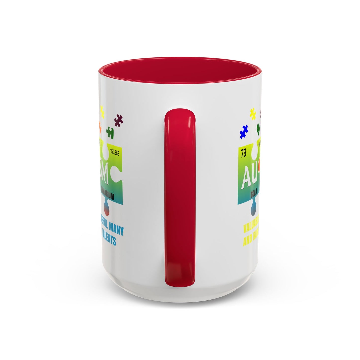 Colorful Puzzle Piece Mug - Unique Chemistry Inspired Design - Perfect Gift for Autistic Science Lovers