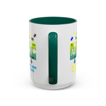 Colorful Puzzle Piece Mug - Unique Chemistry Inspired Design - Perfect Gift for Autistic Science Lovers