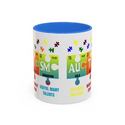 Colorful Puzzle Piece Mug - Unique Chemistry Inspired Design - Perfect Gift for Autistic Science Lovers