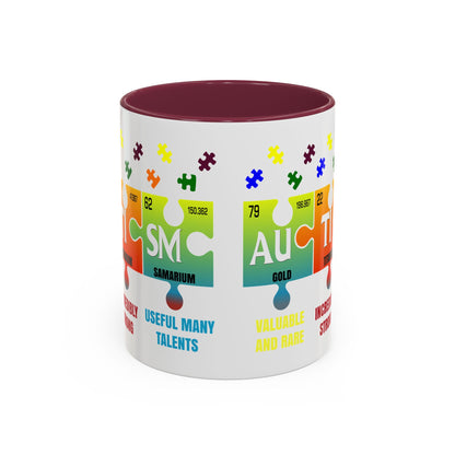 Colorful Puzzle Piece Mug - Unique Chemistry Inspired Design - Perfect Gift for Autistic Science Lovers