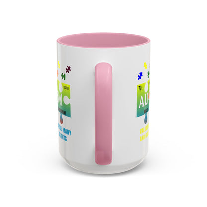 Colorful Puzzle Piece Mug - Unique Chemistry Inspired Design - Perfect Gift for Autistic Science Lovers