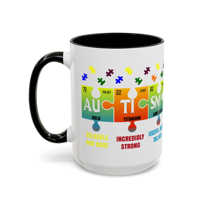 Colorful Puzzle Piece Mug - Unique Chemistry Inspired Design - Perfect Gift for Autistic Science Lovers
