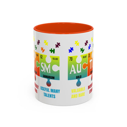 Colorful Puzzle Piece Mug - Unique Chemistry Inspired Design - Perfect Gift for Autistic Science Lovers
