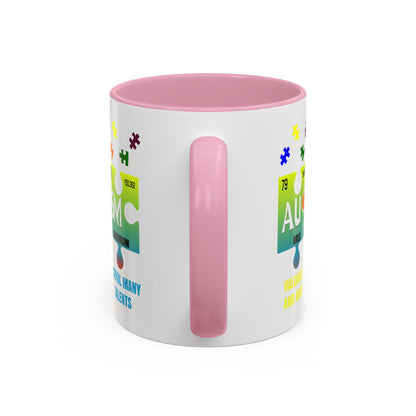 Colorful Puzzle Piece Mug - Unique Chemistry Inspired Design - Perfect Gift for Autistic Science Lovers