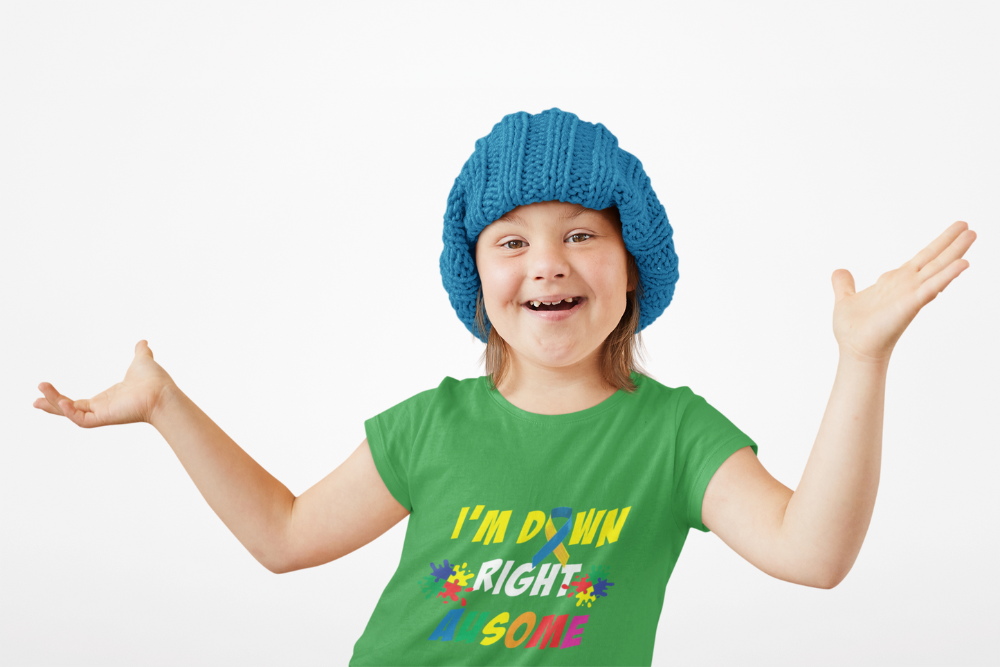 I’m Down Right Ausome Kids Tee 💛💙❤️