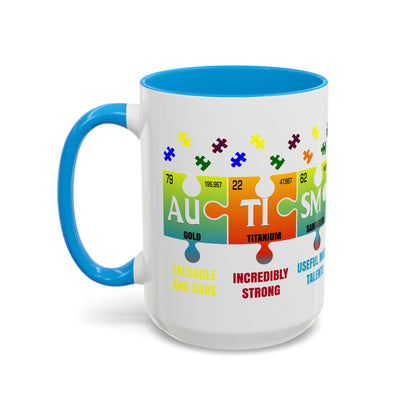 Colorful Puzzle Piece Mug - Unique Chemistry Inspired Design - Perfect Gift for Autistic Science Lovers