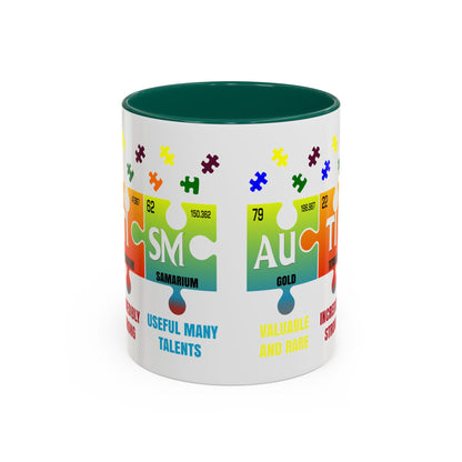 Colorful Puzzle Piece Mug - Unique Chemistry Inspired Design - Perfect Gift for Autistic Science Lovers