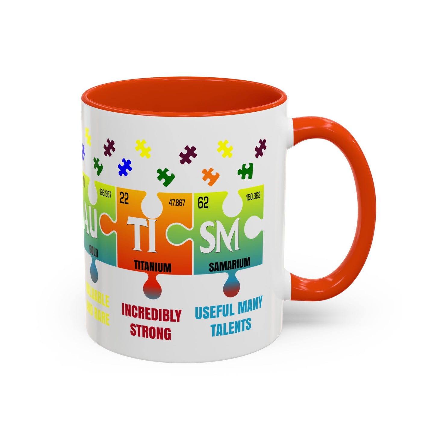 Colorful Puzzle Piece Mug - Unique Chemistry Inspired Design - Perfect Gift for Autistic Science Lovers
