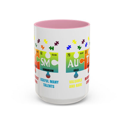 Colorful Puzzle Piece Mug - Unique Chemistry Inspired Design - Perfect Gift for Autistic Science Lovers