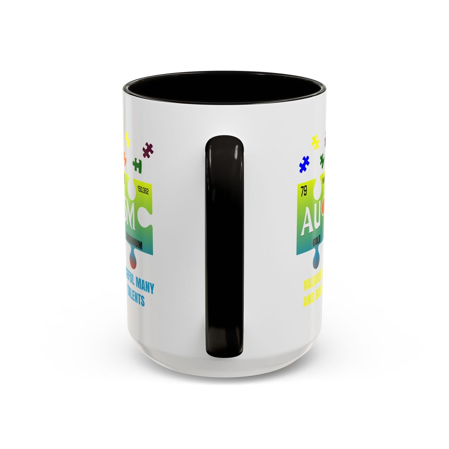 Colorful Puzzle Piece Mug - Unique Chemistry Inspired Design - Perfect Gift for Autistic Science Lovers