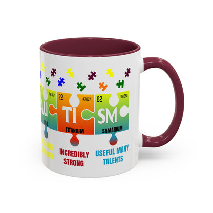 Colorful Puzzle Piece Mug - Unique Chemistry Inspired Design - Perfect Gift for Autistic Science Lovers