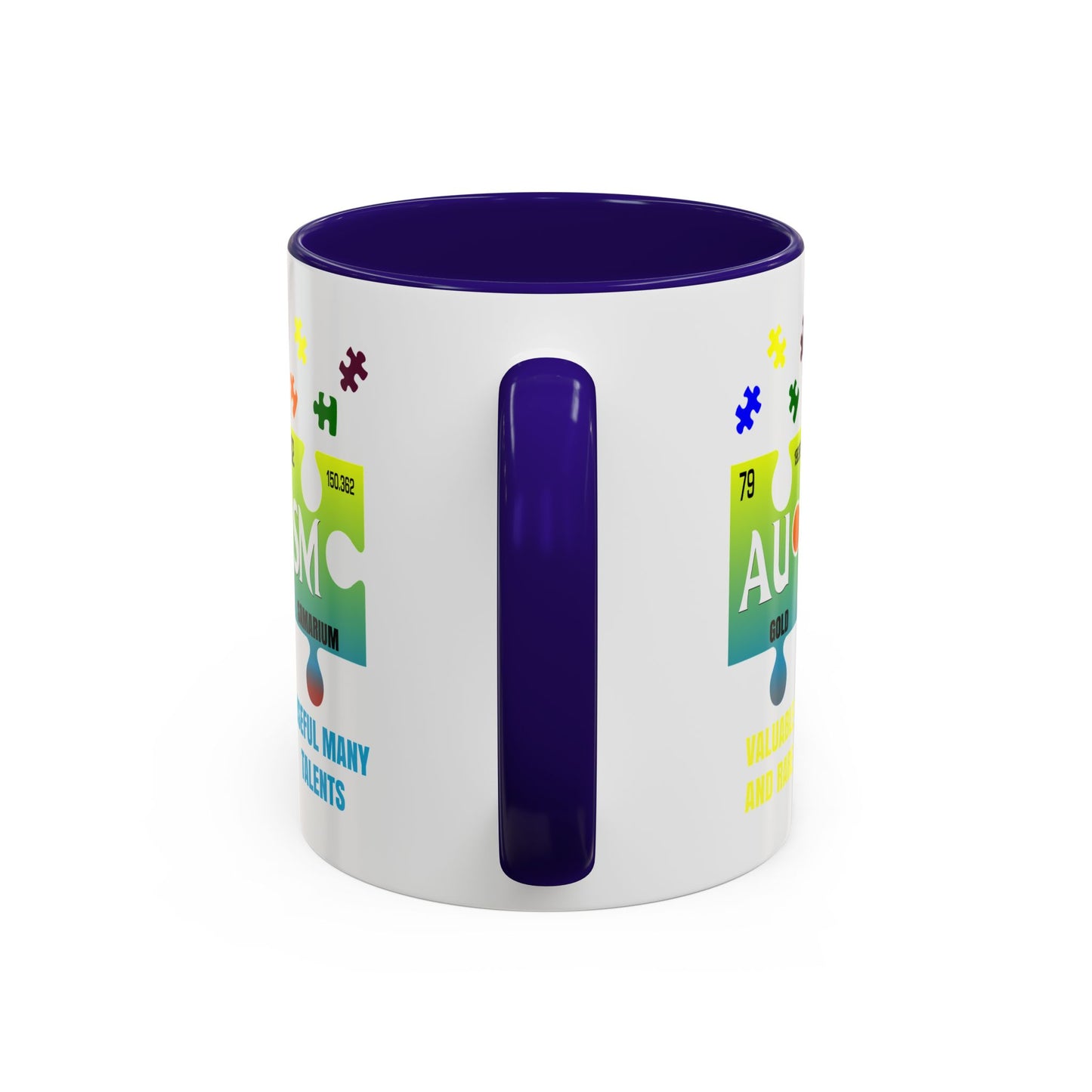 Colorful Puzzle Piece Mug - Unique Chemistry Inspired Design - Perfect Gift for Autistic Science Lovers