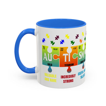 Colorful Puzzle Piece Mug - Unique Chemistry Inspired Design - Perfect Gift for Autistic Science Lovers