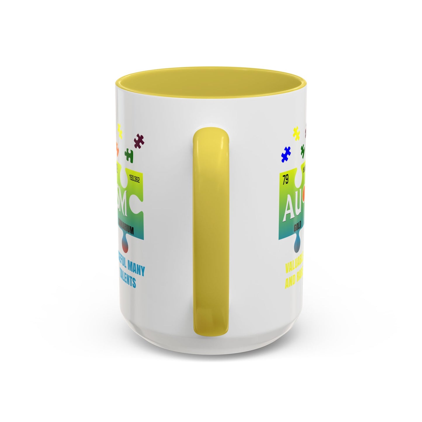 Colorful Puzzle Piece Mug - Unique Chemistry Inspired Design - Perfect Gift for Autistic Science Lovers