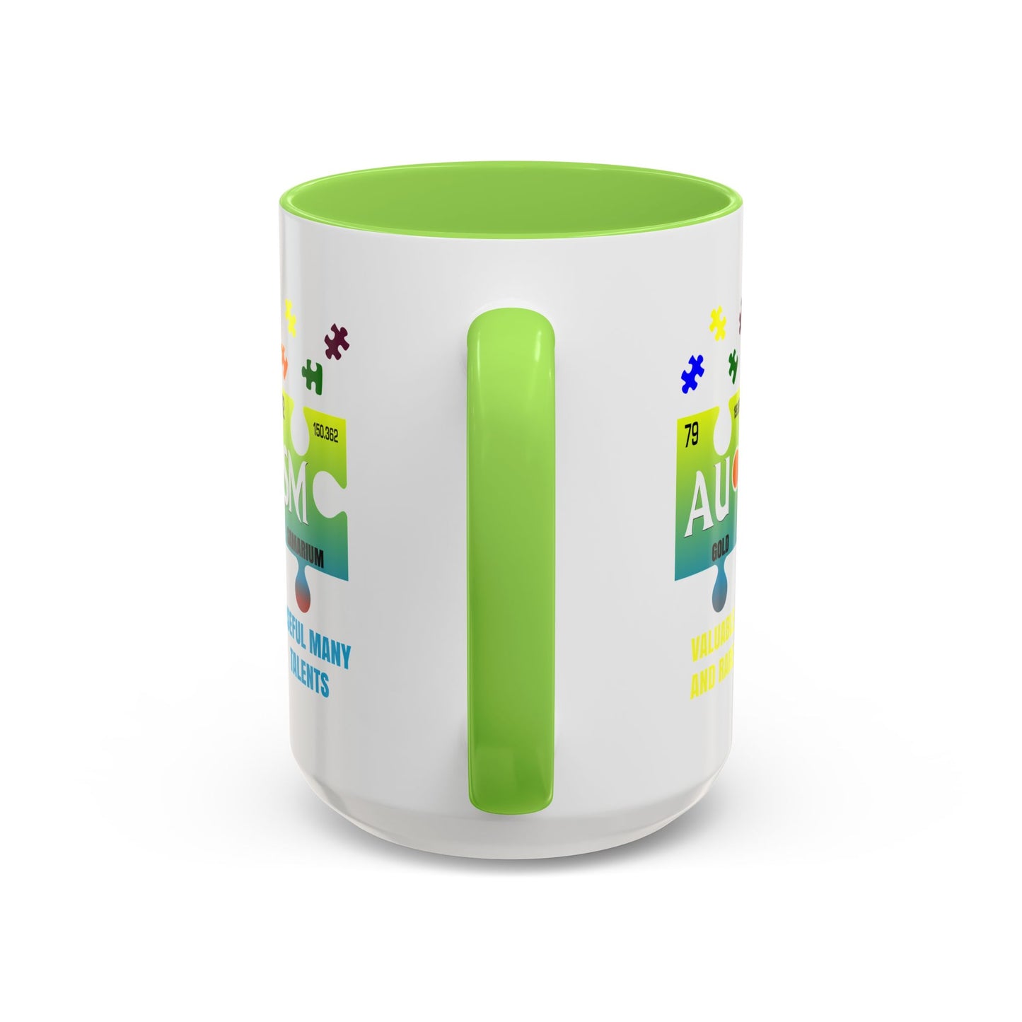 Colorful Puzzle Piece Mug - Unique Chemistry Inspired Design - Perfect Gift for Autistic Science Lovers