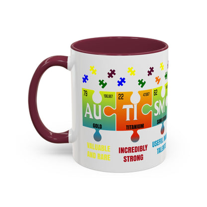 Colorful Puzzle Piece Mug - Unique Chemistry Inspired Design - Perfect Gift for Autistic Science Lovers