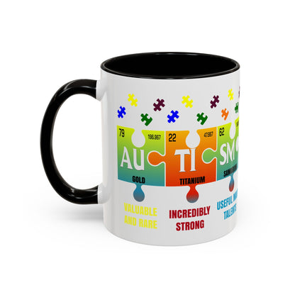 Colorful Puzzle Piece Mug - Unique Chemistry Inspired Design - Perfect Gift for Autistic Science Lovers
