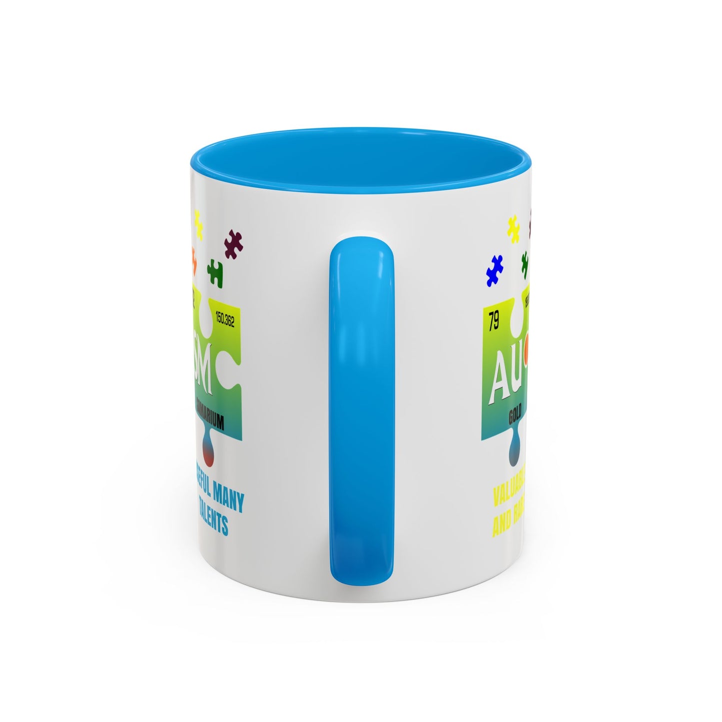 Colorful Puzzle Piece Mug - Unique Chemistry Inspired Design - Perfect Gift for Autistic Science Lovers