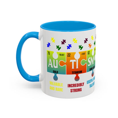 Colorful Puzzle Piece Mug - Unique Chemistry Inspired Design - Perfect Gift for Autistic Science Lovers