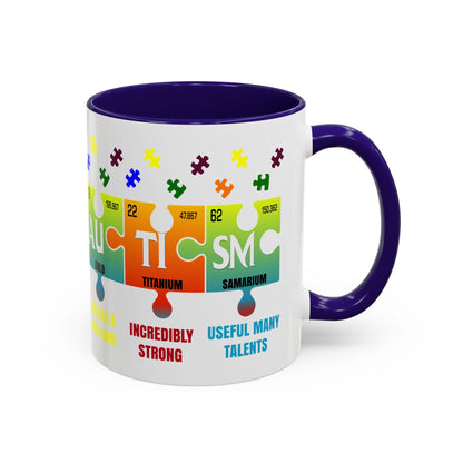 Colorful Puzzle Piece Mug - Unique Chemistry Inspired Design - Perfect Gift for Autistic Science Lovers